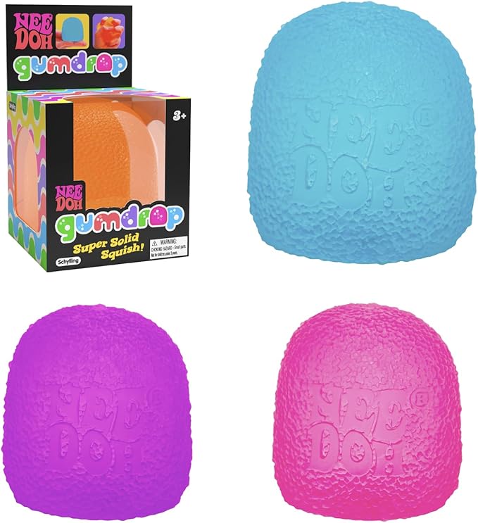 Schylling NeeDoh Gumdrop - Textured Sensory Toy with Super Solid Squish - 2.5″ Tall - Colors May Vary (Pack of 1) - Image 2
