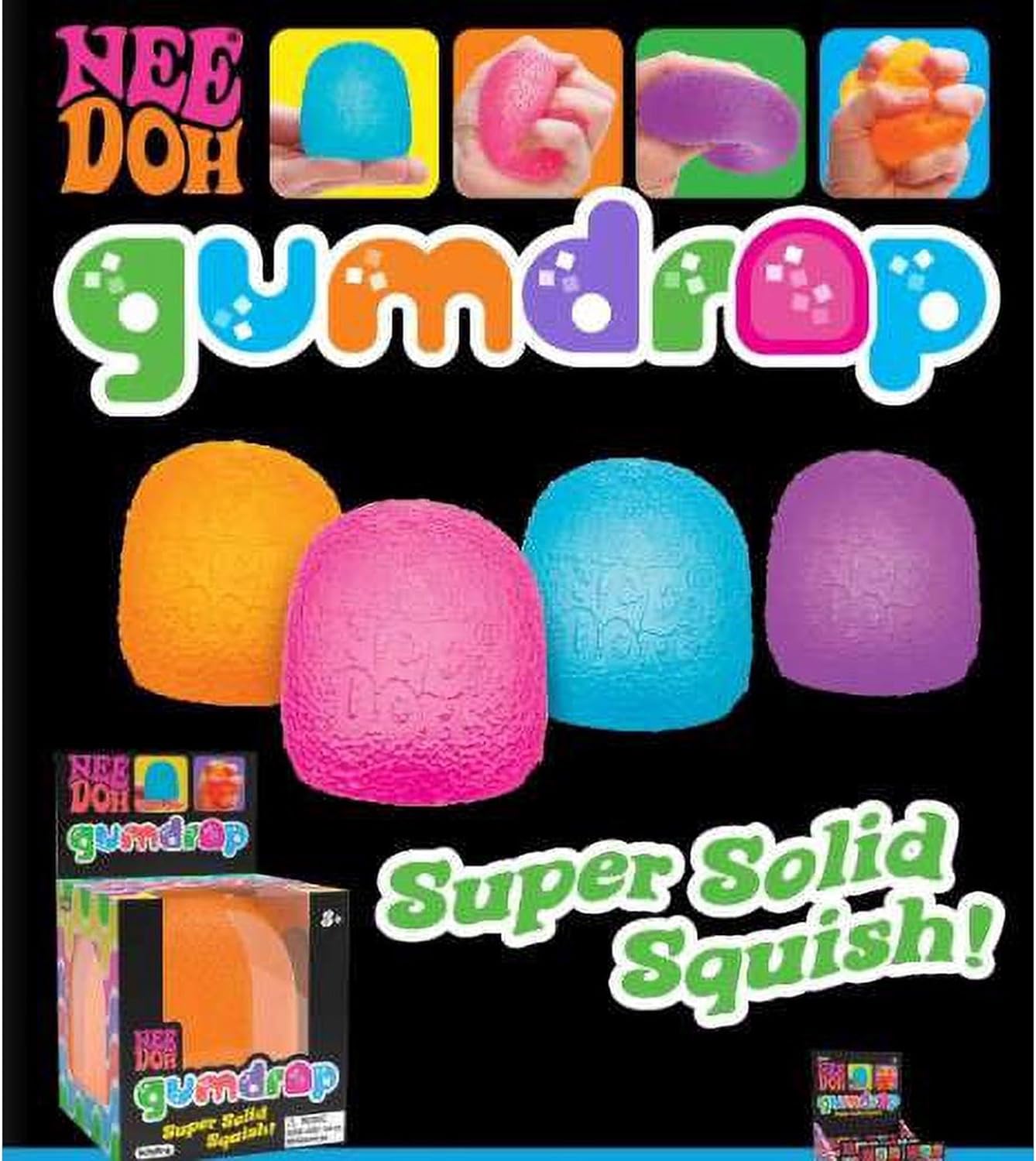 Schylling NeeDoh Gumdrop Textured Sensory Fidget Toy Colors May Vary (3 Pack) - Image 3