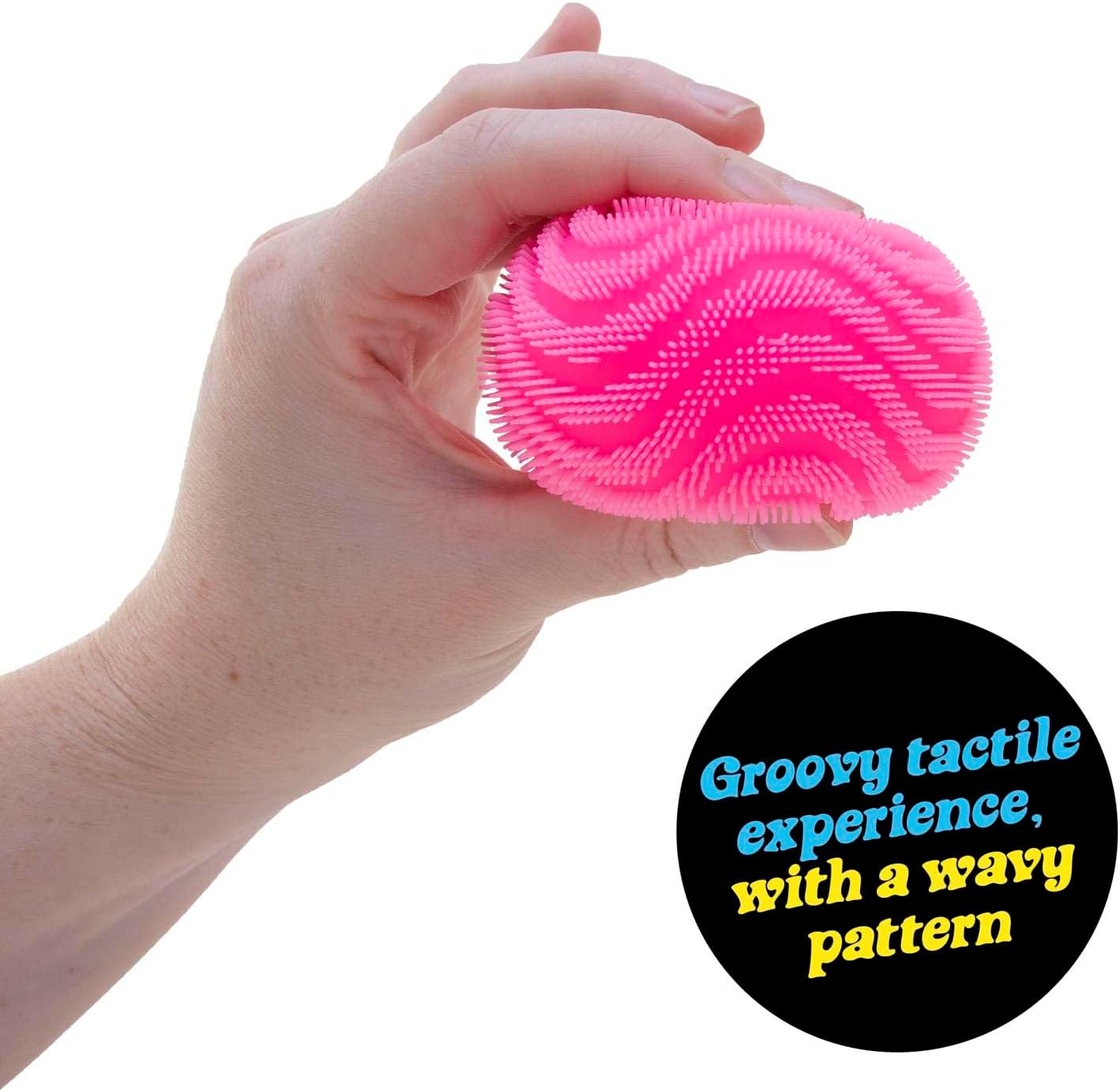 Schylling NeeDoh Fuzz Ball - Sensory Toy with a Velvet Texture and Soft Cloud Squish - Wavy Pattern You Can See and Feel - Ages 3 and Up - Color May Vary; One Per Pack (Wonder Waves) - Image 6